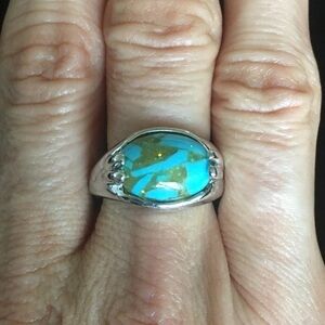 TURQUOISE Silver Tone Ring